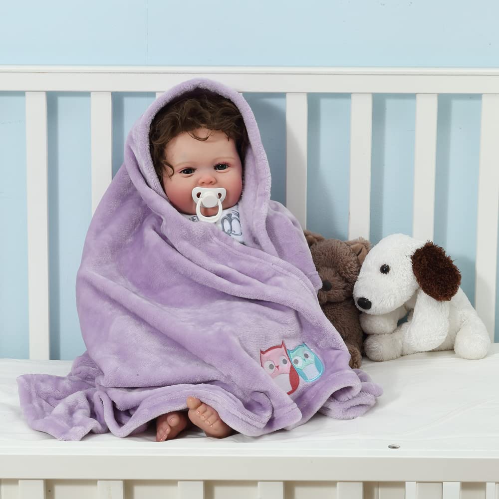 CREVENT 30"X40" Cute Silky Plush Baby Blanket for Girls Infants Toddlers Newborns Crib Cot Stroller, Giftable Suitable for Summer Spring - Pink Elephant - Image 3